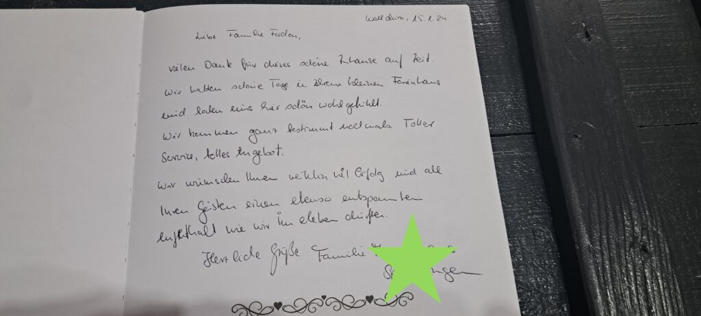 Bild von einem Gästebucheintrag 9