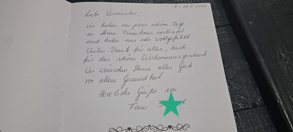 Bild von einem Gästebucheintrag 11